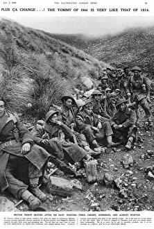British troops resting after six days fighting, 1944 British troops resting after six days fighting, 1944