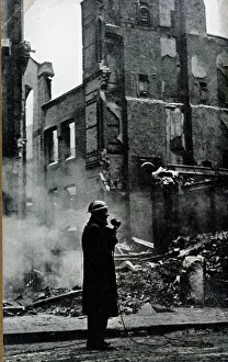 Broadcasting soon after an air raid, WW2 Broadcasting soon after an air raid, WW2