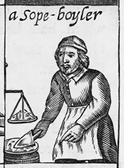 Print of a Soap Boiler Preaching in the City of London, 1647