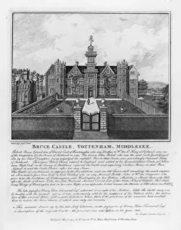 Prints of An Elizabethan manor house in Lordship Lane, Tottenham, associated with the Bruce family : much changed during its history, but luckily still exists today as a museum Elizabethan Architecture Prints: Bruce Castle Print, 1656: An Elizabethan manor house in Tottenham