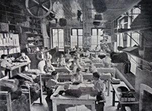 Brushmaking, Barnardos Home, Stepney Causeway, London Brushmaking, Barnardos Home, Stepney Causeway, London