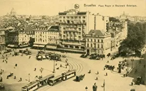 Brussels Print: Place Rogier and Boulevard Botanique circa 1900