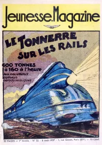 1937 Aerodynamic PLM Train Print - Futuristic Design