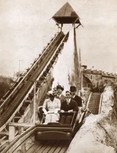 Prince Albert and Princess Mary on Earls Court Scenic Railway Print, 1913