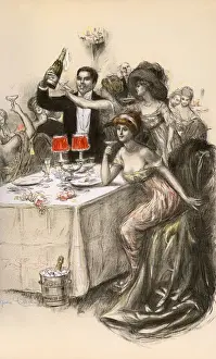 Bubbly at a Party, 1913 Print
