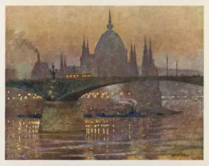 Danube River Views Prints: Budapest at Nightfall