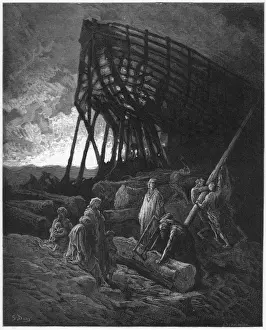 Old Testament Biblical Art Prints: Building the Ark
