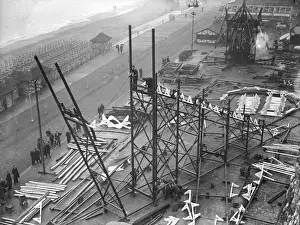 Ramsgate Seafront Wooden Rollercoaster Construction Print