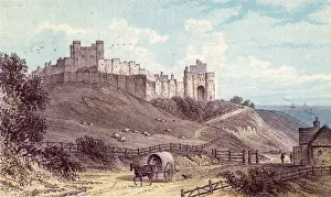 Dover Castle Print from Deal Road, 1865