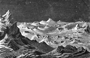 Space Exploration Prints: Lunar Landscape Print circa 1880