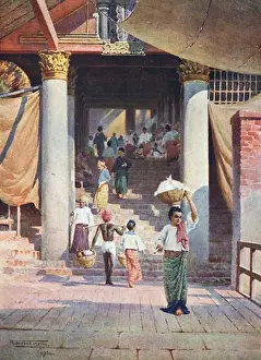 Burma Architecture Prints: Burma / Rangoon / Pagoda