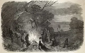 Guy Fawkes Night Images Prints: Burning the Guy / 1848