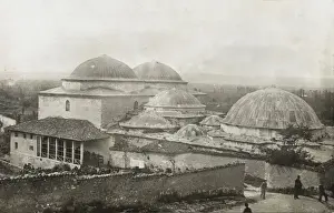 Prints of The old Turkish Baths at Bursa - Turkey. Fourth largest city and the first Ottoman Capital. Contains the Mausoleum of Osman Bey, founder of the Ottoman Empire as well as two world famous Sufi Saints Bursa Prints: Bursa - Turkey - Ancient Baths Print