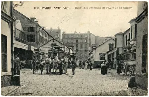 Bus depot, Avenue de Clichy, Paris, France Bus depot, Avenue de Clichy, Paris, France