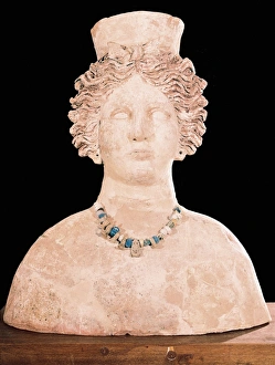 Bust of goddess Tanit. Carthaginian art. Sculpture Bust of goddess Tanit. Carthaginian art. Sculpture