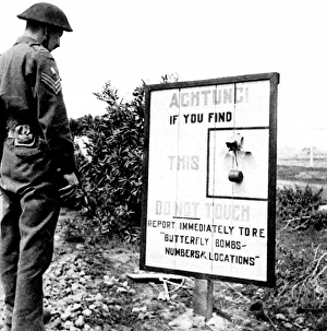 Butterfly Bombs Warning Notice, Italy, 1944 Butterfly Bombs Warning Notice, Italy, 1944