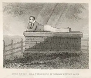English Literature Figures Prints: Byron at Harrow