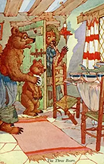 Historical Children's Book Art Prints: C Folkard. The three bears