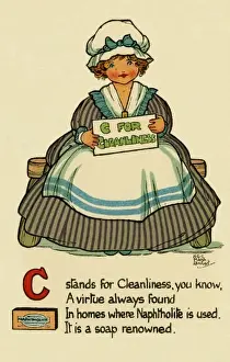 Early 20th Century Soap Ads Prints: C stands for Cleanliness