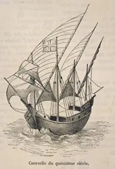 Vintage Sailing Ship Prints: C15 Caravel