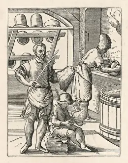 C16th Hatters: A Print of Hatmaking Processes