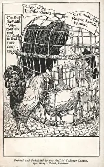 Suffragette Art Prints: Cage of the unenfranchised