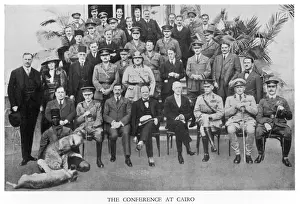Prints of The Conference at Cairo to discuss Mesopotamia (Iraq) in 1921 attended by Winston Churchill, King Faisal of Iraq, Sir Percy Cox, Gertrude Bell Iraq Prints: The Cairo Conference Print 1921