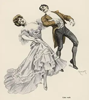 Vintage German Art Prints: Cake Walk, Reznicek