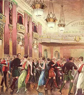 Prints of The Caledonian Ball, held annually at the Hotel Cecil, London. Date: 1924 Dance Prints: Caledonian Ball Print, 1924 Hotel Cecil London