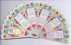 Calendar for 1874 in the form of a fan Calendar for 1874 in the form of a fan