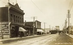 Calgary Print: 1st Street West Looking North from 13th Avenue, 1910