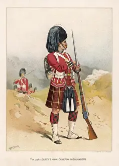 British Army Regiments History Prints: Cameron Highlanders