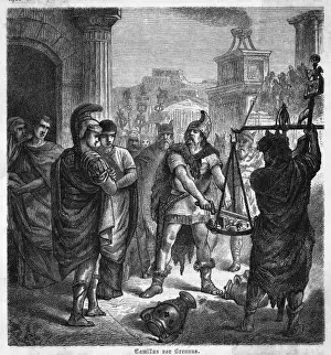 Camillus Saves Rome Print: Brennus at the Scales