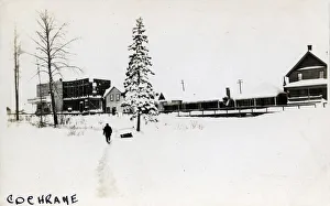 Canada - Ontario - Mining Town - Cochrane - Panoramic view with snow-covered mountains Canada - Ontario - Mining Town - Cochrane - Panoramic view with snow-covered mountains