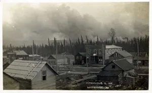 Canada - Ontario - Mining Town - South Porcupine - A fire behind a Supply Store on Julyy Canada - Ontario - Mining Town - South Porcupine - A fire behind a Supply Store on Julyy