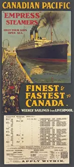 Canadian Pacific Poster Print - Empress Steamers to Canada