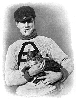 Canadian soldier with Tabby the cat, WW1 Canadian soldier with Tabby the cat, WW1