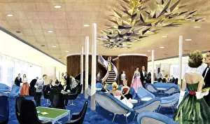 Harland And Wolff Shipyard Prints: Canberra: The First Class Lounge