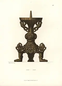 Candlestick Chromolithograph Print