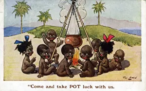 1931 Print of Carib Cannibalism Scene