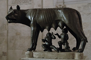The Capitoline Wolf (Lupa Capitolina) suckling Romulus and R The Capitoline Wolf (Lupa Capitolina) suckling Romulus and R