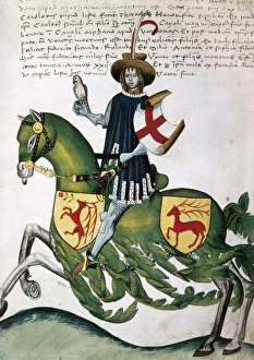 Capodilista Codex. 1434. Falconer. Drawing. ITALY Capodilista Codex. 1434. Falconer. Drawing. ITALY