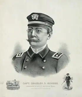 American Naval Commander Prints: Capt. Charles D. Sigsbee, Commander of the U. S. battleship M