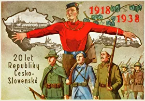 Card celebrating 20 years of Czechoslovakia Card celebrating 20 years of Czechoslovakia