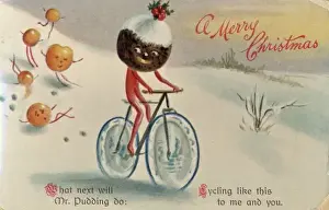 Vintage Cycling Art Prints: Card; Cycling Pudding