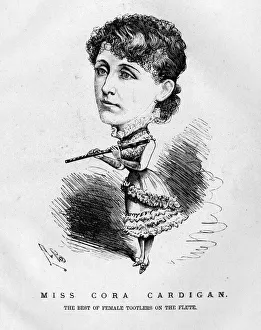 Caricature of Cora Cardigan, flautist Caricature of Cora Cardigan, flautist