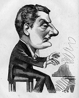 Caricature of Corney Grain, entertainer and songwriter Caricature of Corney Grain, entertainer and songwriter