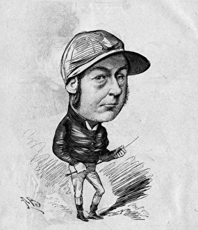 Caricature of George Fordham, flat race jockey Caricature of George Fordham, flat race jockey