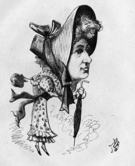 Caricature of Harriet Coveney, English actress Caricature of Harriet Coveney, English actress