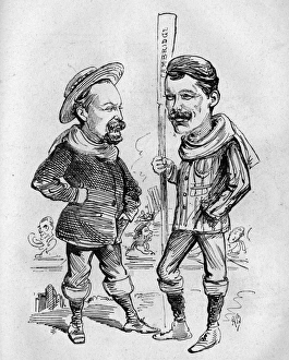 Caricature of Jennings and Riley, Oxford and Cambridge Caricature of Jennings and Riley, Oxford and Cambridge
